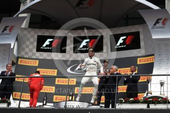 World © Octane Photographic Ltd. Formula 1 - Belgian Grand Prix - Podium. Lewis Hamilton - Mercedes AMG Petronas F1 W08 EQ Energy+. Circuit de Spa Francorchamps, Belgium. Sunday 27th August 2017. Digital Ref:1934LB1D9163