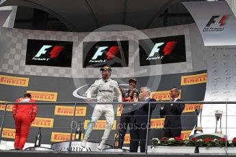 World © Octane Photographic Ltd. Formula 1 - Belgian Grand Prix - Podium. Lewis Hamilton - Mercedes AMG Petronas F1 W08 EQ Energy+. Circuit de Spa Francorchamps, Belgium. Sunday 27th August 2017. Digital Ref:1934LB1D9164