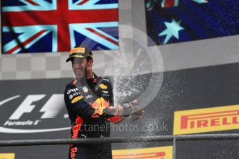 World © Octane Photographic Ltd. Formula 1 - Belgian Grand Prix - Podium. Daniel Ricciardo (3rd) - Red Bull Racing RB13. Circuit de Spa Francorchamps, Belgium. Sunday 27th August 2017. Digital Ref:1934LB1D9419