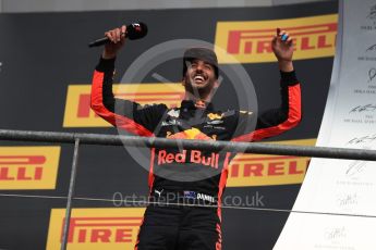 World © Octane Photographic Ltd. Formula 1 - Belgian Grand Prix - Podium. Daniel Ricciardo - Red Bull Racing RB13. Circuit de Spa Francorchamps, Belgium. Sunday 27th August 2017. Digital Ref:1934LB1D9683