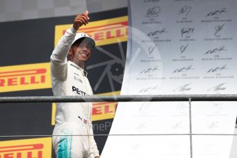 World © Octane Photographic Ltd. Formula 1 - Belgian Grand Prix - Podium. Lewis Hamilton - Mercedes AMG Petronas F1 W08 EQ Energy+. Circuit de Spa Francorchamps, Belgium. Sunday 27th August 2017. Digital Ref:1934LB1D9803