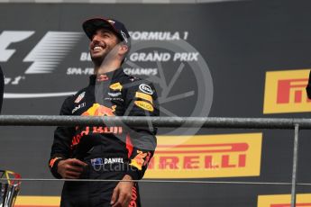 World © Octane Photographic Ltd. Formula 1 - Belgian Grand Prix - Podium. Daniel Ricciardo - Red Bull Racing RB13. Circuit de Spa Francorchamps, Belgium. Sunday 27th August 2017. Digital Ref:1934LB1D9860