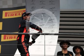 World © Octane Photographic Ltd. Formula 1 - Belgian Grand Prix - Podium. Daniel Ricciardo - Red Bull Racing RB13. Circuit de Spa Francorchamps, Belgium. Sunday 27th August 2017. Digital Ref:1934LB1D9925