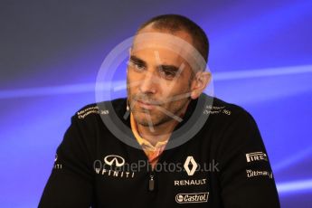 World © Octane Photographic Ltd. Formula 1 - Belgian Grand Prix – Friday Team Press Conference – Part 1. Cyril Abiteboul - Managing Director of Renault Sport Racing Formula 1 Team. Circuit de Francorchamps, Belgium. Friday 25th August 2017. Digital Ref:1925LB1D5937