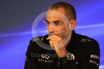 World © Octane Photographic Ltd. Formula 1 - Belgian Grand Prix – Friday Team Press Conference – Part 1. Cyril Abiteboul - Managing Director of Renault Sport Racing Formula 1 Team. Circuit de Francorchamps, Belgium. Friday 25th August 2017. Digital Ref:1925LB1D5970