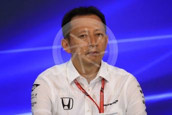World © Octane Photographic Ltd. Formula 1 - Belgian Grand Prix – Friday Team Press Conference – Part 2. Yusuke Hasegawa – Chief of Honda F1 project. Circuit de Francorchamps, Belgium. Friday 25th August 2017. Digital Ref:1925LB1D6003