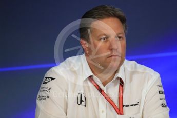 World © Octane Photographic Ltd. Formula 1 - Belgian Grand Prix – Friday Team Press Conference – Part 2. Zak Brown - Executive Director of McLaren Technology Group. Circuit de Francorchamps, Belgium. Friday 25th August 2017. Digital Ref:1925LB1D6009