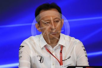 World © Octane Photographic Ltd. Formula 1 - Belgian Grand Prix – Friday Team Press Conference – Part 2. Yusuke Hasegawa – Chief of Honda F1 project. Circuit de Francorchamps, Belgium. Friday 25th August 2017. Digital Ref:1925LB1D6019