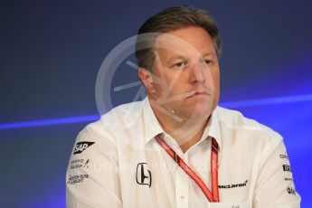World © Octane Photographic Ltd. Formula 1 - Belgian Grand Prix – Friday Team Press Conference – Part 2. Zak Brown - Executive Director of McLaren Technology Group. Circuit de Francorchamps, Belgium. Friday 25th August 2017. Digital Ref:1925LB1D6026