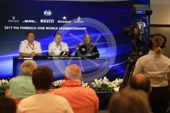 World © Octane Photographic Ltd. Formula 1 - Belgian Grand Prix – Friday Team Press Conference – Part 2. Zak Brown - Executive Director of McLaren Technology Group, Yusuke Hasegawa – Chief of Honda F1 project and Franz Tost – Team Principal of Scuderia Toro Rosso. . Circuit de Francorchamps, Belgium. Friday 25th August 2017. Digital Ref:1925LB2D6408