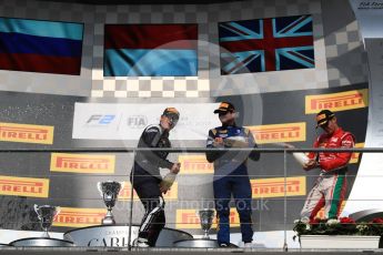 World © Octane Photographic Ltd. FIA Formula 2 (F2) - Race 1 . Charles Leclerc - Prema Racing, Artem Markelov – Russian Time, Oliver Rowland – DAMS. Belgian Grand Prix, Spa Francorchamps, Belgium. Saturday August 26th 2017. (Leclerc and Rowland later disqualified promoting Markelov to winner). Digital Ref: 1923LB1D7319