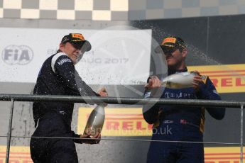 World © Octane Photographic Ltd. FIA Formula 2 (F2) - Race 1 . Artem Markelov – Russian Time, Oliver Rowland – DAMS. Belgian Grand Prix, Spa Francorchamps, Belgium. Saturday August 26th 2017. (Leclerc and Rowland later disqualified promoting Markelov to winner). Digital Ref: 1923LB1D7326