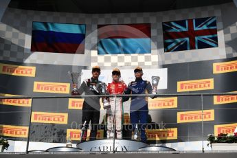 World © Octane Photographic Ltd. FIA Formula 2 (F2) - Race 1 . Charles Leclerc - Prema Racing, Artem Markelov – Russian Time, Oliver Rowland – DAMS. Belgian Grand Prix, Spa Francorchamps, Belgium. Saturday August 26th 2017. (Leclerc and Rowland later disqualified promoting Markelov to winner). Digital Ref: 1923LB1D7343