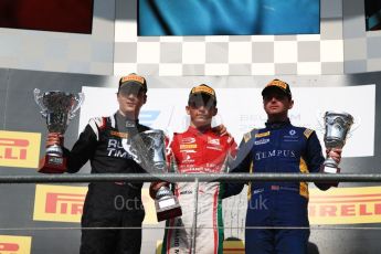 World © Octane Photographic Ltd. FIA Formula 2 (F2) - Race 1 . Charles Leclerc - Prema Racing, Artem Markelov – Russian Time, Oliver Rowland – DAMS. Belgian Grand Prix, Spa Francorchamps, Belgium. Saturday August 26th 2017. (Leclerc and Rowland later disqualified promoting Markelov to winner). Digital Ref: 1923LB1D7349