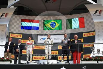 World © Octane Photographic Ltd. FIA Formula 2 (F2) - Race 2. Sergio Sette Camara (1st) – MP Motorsport, Nyck de Vries (2nd) – Racing Engineering and Luca Ghiotto (3rd) – Russian Time. Belgian Grand Prix, Spa Francorchamps, Belgium. Sunday August 27th 2017. Digital Ref:1926LB1D7925