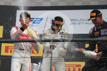 World © Octane Photographic Ltd. FIA Formula 2 (F2) - Race 2. Sergio Sette Camara (1st) – MP Motorsport, Nyck de Vries (2nd) – Racing Engineering and Luca Ghiotto (3rd) – Russian Time. Belgian Grand Prix, Spa Francorchamps, Belgium. Sunday August 27th 2017. Digital Ref:1926LB1D8027