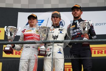 World © Octane Photographic Ltd. FIA Formula 2 (F2) - Race 2. Sergio Sette Camara (1st) – MP Motorsport, Nyck de Vries (2nd) – Racing Engineering and Luca Ghiotto (3rd) – Russian Time. Belgian Grand Prix, Spa Francorchamps, Belgium. Sunday August 27th 2017. Digital Ref:1926LB1D8051