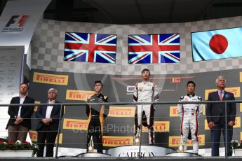 World © Octane Photographic Ltd. GP3 - Race 1. George Russell (1st), Jack Aitken (2nd) and Nirei Fukuzumi (3rd) - ART Grand Prix. Belgian Grand Pix - Spa Francorchamps, Belgium. Saturday 26th August 2017. Digital Ref:1927LB1D7483