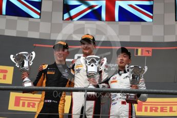 World © Octane Photographic Ltd. GP3 - Race 1. George Russell (1st), Jack Aitken (2nd) and Nirei Fukuzumi (3rd) - ART Grand Prix. Belgian Grand Pix - Spa Francorchamps, Belgium. Saturday 26th August 2017. Digital Ref:1927LB1D7572