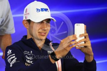 World © Octane Photographic Ltd. Formula 1 - Belgian Grand Prix – Thursday Driver Press Conference – Part 1. Esteban Ocon - Sahara Force India. Circuit de Francorchamps, Belgium. Thursday 24th August 2017. Digital Ref: 1919LB1D4212