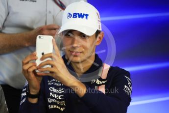 World © Octane Photographic Ltd. Formula 1 - Belgian Grand Prix – Thursday Driver Press Conference – Part 1. Esteban Ocon - Sahara Force India. Circuit de Francorchamps, Belgium. Thursday 24th August 2017. Digital Ref: 1919LB1D4216