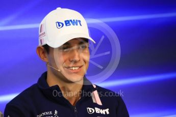 World © Octane Photographic Ltd. Formula 1 - Belgian Grand Prix – Thursday Driver Press Conference – Part 1. Esteban Ocon - Sahara Force India. Circuit de Francorchamps, Belgium. Thursday 24th August 2017. Digital Ref: 1919LB1D4337