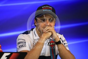 World © Octane Photographic Ltd. Formula 1 - Belgian Grand Prix – Thursday Driver Press Conference – Part 2. Felipe Massa - Williams Martini Racing. Circuit de Francorchamps, Belgium. Thursday 24th August 2017. Digital Ref: 1919LB1D4528