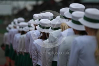 World © Octane Photographic Ltd. Formula 1 - British Grand Prix - Sunday - Drivers Parade. Grid Girls. Silverstone, UK. Sunday 16th July 2017. Digital Ref: 1891LB1D3362