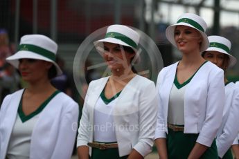 World © Octane Photographic Ltd. Formula 1 - British Grand Prix - Sunday - Drivers Parade. Grid Girls. Silverstone, UK. Sunday 16th July 2017. Digital Ref: 1891LB1D3367