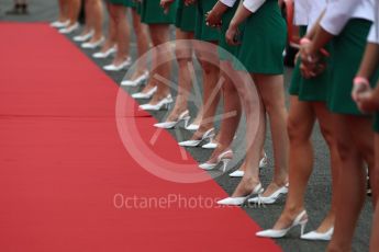 World © Octane Photographic Ltd. Formula 1 - British Grand Prix - Sunday - Drivers Parade. Grid Girls. Silverstone, UK. Sunday 16th July 2017. Digital Ref: 1891LB1D3390