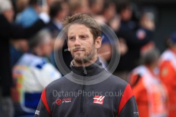 World © Octane Photographic Ltd. Formula 1 - British Grand Prix - Sunday - Drivers Parade. Romain Grosjean - Haas F1 Team VF-17. Silverstone, UK. Sunday 16th July 2017. Digital Ref: 1891LB1D3450