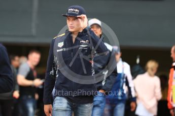 World © Octane Photographic Ltd. Formula 1 - British Grand Prix - Sunday - Drivers Parade. Max Verstappen - Red Bull Racing RB13. Silverstone, UK. Sunday 16th July 2017. Digital Ref: 1891LB1D3464