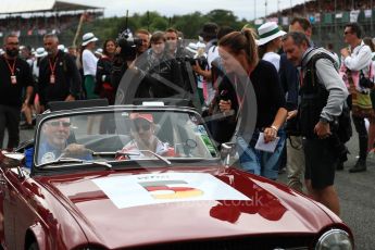 World © Octane Photographic Ltd. Formula 1 - British Grand Prix - Sunday - Drivers Parade. Sebastian Vettel - Scuderia Ferrari SF70H. Silverstone, UK. Sunday 16th July 2017. Digital Ref: 1891LB1D3554