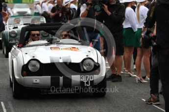 World © Octane Photographic Ltd. Formula 1 - British Grand Prix - Sunday - Drivers Parade. Fernando Alonso - McLaren Honda MCL32. Silverstone, UK. Sunday 16th July 2017. Digital Ref: 1891LB1D3576