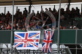 World © Octane Photographic Ltd. Formula 1 - British Grand Prix - Sunday - Grid. Lewis Hamilton fans flags. Silverstone, UK. Sunday 16th July 2017. Digital Ref: 1891LB1D3615