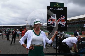 World © Octane Photographic Ltd. Formula 1 - British Grand Prix - Sunday - Grid. Lewis Hamiltons Grid girl. Silverstone, UK. Sunday 16th July 2017. Digital Ref: 1891LB2D9811