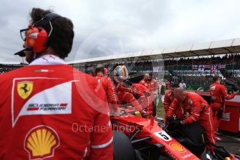 World © Octane Photographic Ltd. Formula 1 - British Grand Prix - Sunday - Grid. Sebastian Vettel - Scuderia Ferrari SF70H. Silverstone, UK. Sunday 16th July 2017. Digital Ref: 1891LB2D9961