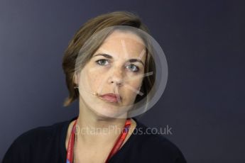 World © Octane Photographic Ltd. Formula 1 - British Grand Prix FIA Press Conference. Claire Williams - Deputy Team Principal of Williams Martini Racing. Silverstone, UK. Friday 14th July 2017. Digital Ref:1883LB1D0002