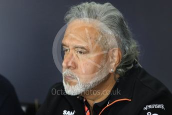 World © Octane Photographic Ltd. Formula 1 - British Grand Prix FIA Press conference. Vijay Mallya - Managing Director of Sahara Force India. Silverstone, UK. Friday 14th July 2017. Digital Ref:1883LB1D0021