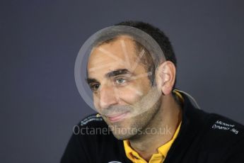 World © Octane Photographic Ltd. Formula 1 - British Grand Prix FIA press conference. Cyril Abiteboul - Managing Director of Renault Sport Racing Formula 1 Team. Silverstone, UK. Friday 14th July 2017. Digital Ref:1883LB1D0126