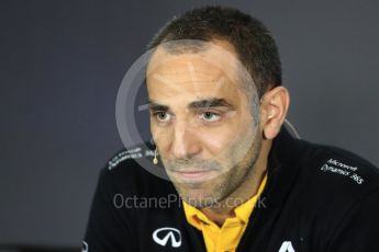World © Octane Photographic Ltd. Formula 1 - British Grand Prix FIA press conference. Cyril Abiteboul - Managing Director of Renault Sport Racing Formula 1 Team. Silverstone, UK. Friday 14th July 2017. Digital Ref:1883LB1D0145