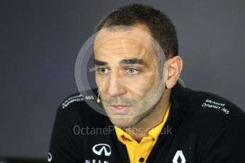 World © Octane Photographic Ltd. Formula 1 - British Grand Prix FIA press conference. Cyril Abiteboul - Managing Director of Renault Sport Racing Formula 1 Team. Silverstone, UK. Friday 14th July 2017. Digital Ref:1883LB1D0151