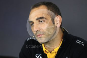 World © Octane Photographic Ltd. Formula 1 - British Grand Prix FIA press conference. Cyril Abiteboul - Managing Director of Renault Sport Racing Formula 1 Team. Silverstone, UK. Friday 14th July 2017. Digital Ref:1883LB1D0162