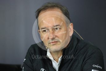 World © Octane Photographic Ltd. Formula 1 - British Grand Prix. Jonathan Neale – Director of McLaren Technology Group. Silverstone, UK. Friday 14th July 2017. Digital Ref:1883LB1D0170