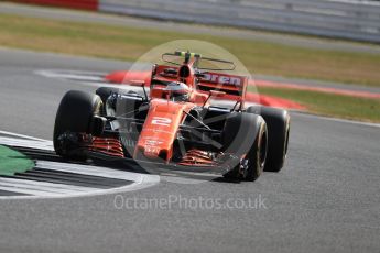 World © Octane Photographic Ltd. Formula 1 - British Grand Prix - Friday - Practice 1. Stoffel Vandoorne - McLaren Honda MCL32. Silverstone, UK. Friday 14th July 2017. Digital Ref: 1882LB1D8497