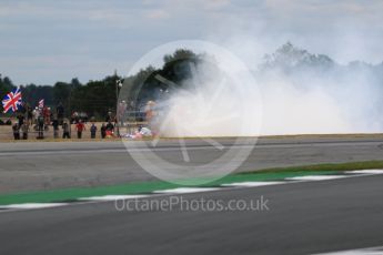 World © Octane Photographic Ltd. Formula 1 - British Grand Prix - Friday - Practice 2. Daniil Kvyat - Scuderia Toro Rosso STR12 spins off infront of a Williams. Silverstone, UK. Friday 14th July 2017. Digital Ref: 1884LB1D9043