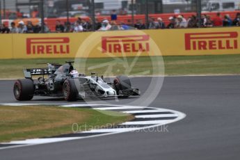 World © Octane Photographic Ltd. Formula 1 - British Grand Prix - Friday - Practice 2. Romain Grosjean - Haas F1 Team VF-17. Silverstone, UK. Friday 14th July 2017. Digital Ref: 1884LB1D9454