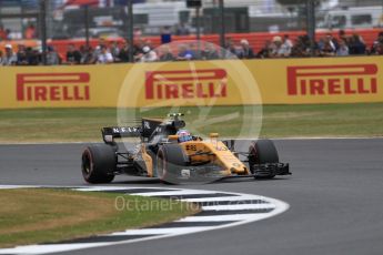 World © Octane Photographic Ltd. Formula 1 - British Grand Prix - Friday - Practice 2. Jolyon Palmer - Renault Sport F1 Team R.S.17. Silverstone, UK. Friday 14th July 2017. Digital Ref: 1884LB1D9479