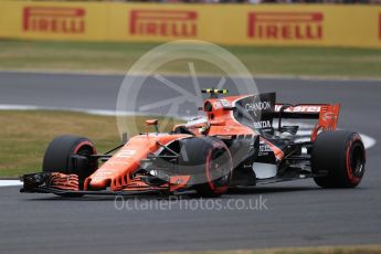 World © Octane Photographic Ltd. Formula 1 - British Grand Prix - Friday - Practice 2. Stoffel Vandoorne - McLaren Honda MCL32. Silverstone, UK. Friday 14th July 2017. Digital Ref: 1884LB1D9563