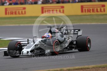 World © Octane Photographic Ltd. Formula 1 - British Grand Prix - Friday - Practice 2. Romain Grosjean - Haas F1 Team VF-17. Silverstone, UK. Friday 14th July 2017. Digital Ref: 1884LB1D9583